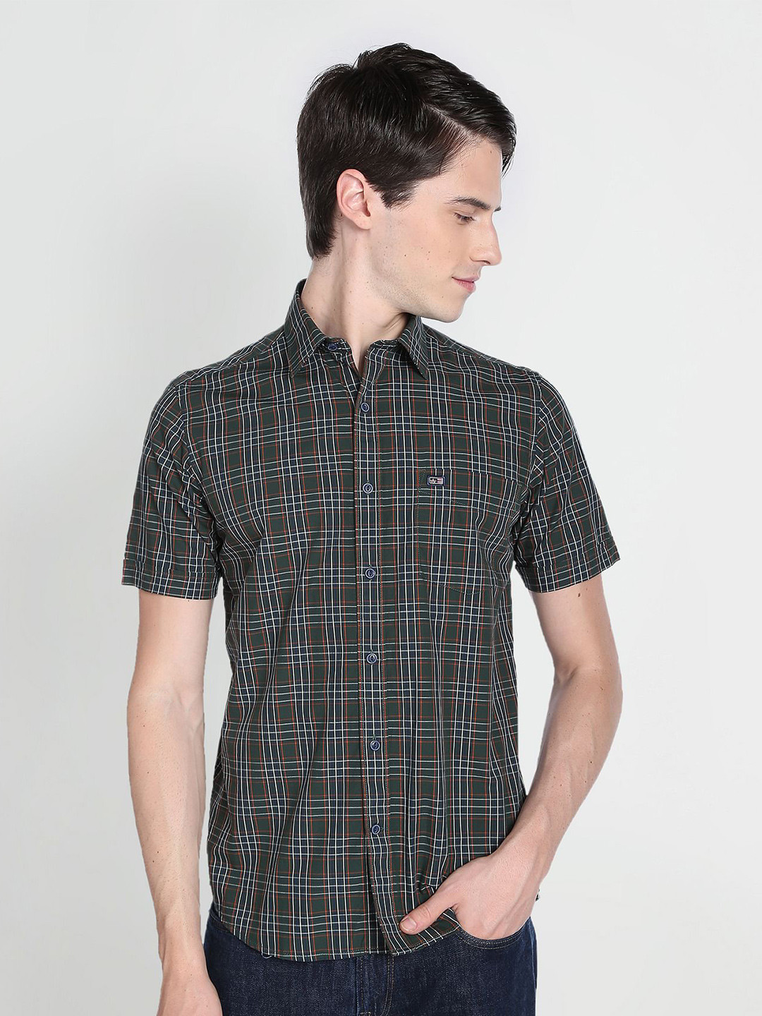Arrow Sport Tartan Checks Pure Cotton Casual Shirt