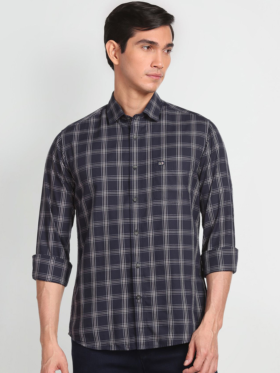 Arrow Sport Original Slim Fit Tartan Checked Pure Cotton Casual Shirt