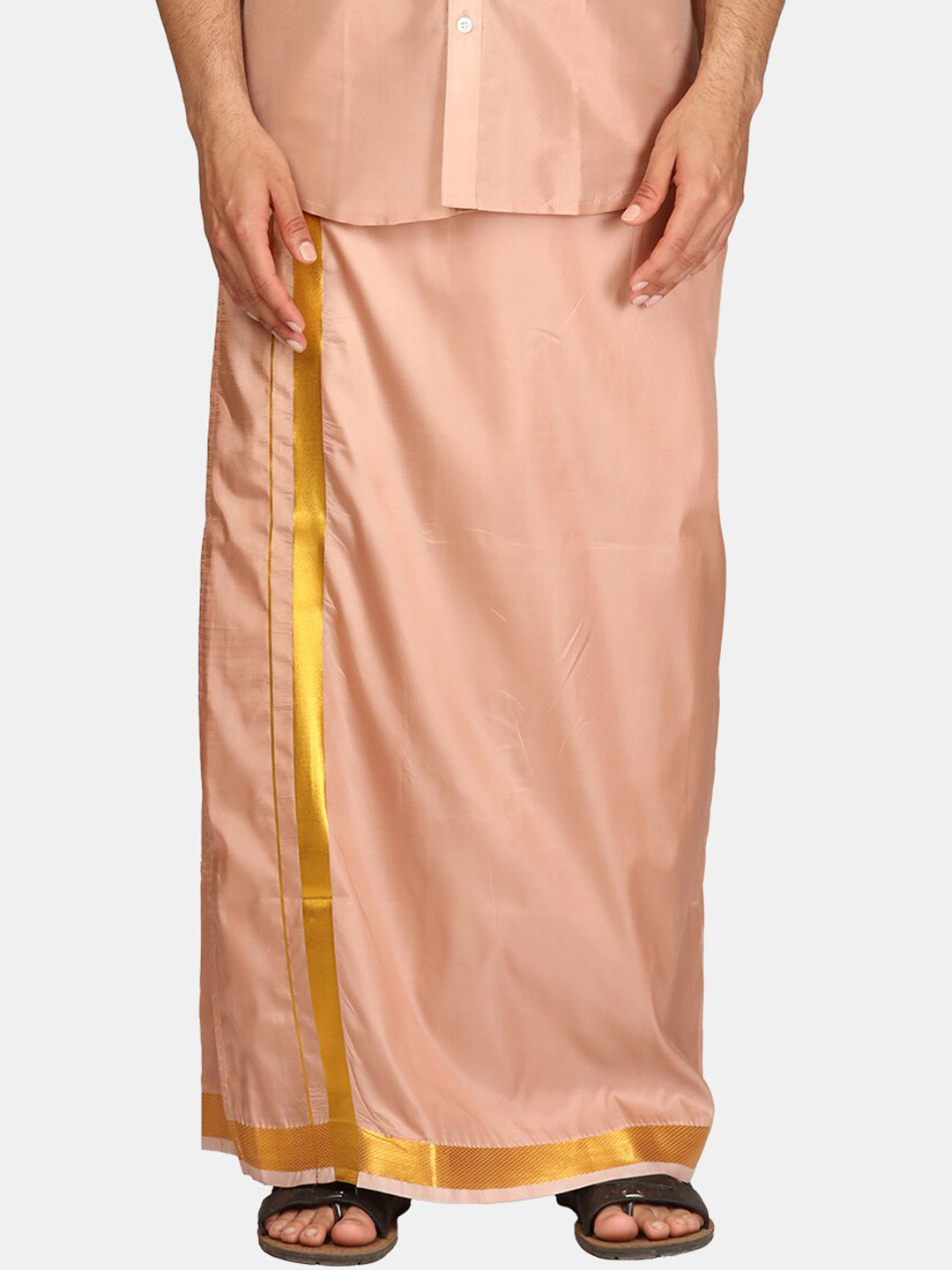 Sethukrishna Men Zari Border Art Silk Dhoti