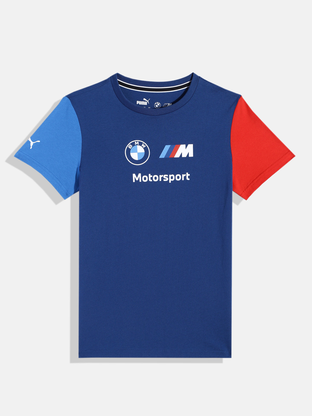 PUMA Motorsport Kids BMW M Essential Logo Youth Colourblocked Pure Cotton T-shirt
