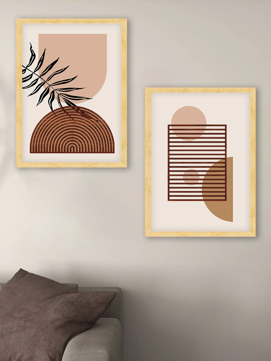 Art Street Boho Canvas 2 Piece Wall Rectangle Paintings Wall Art -17.9 x 27.4 In