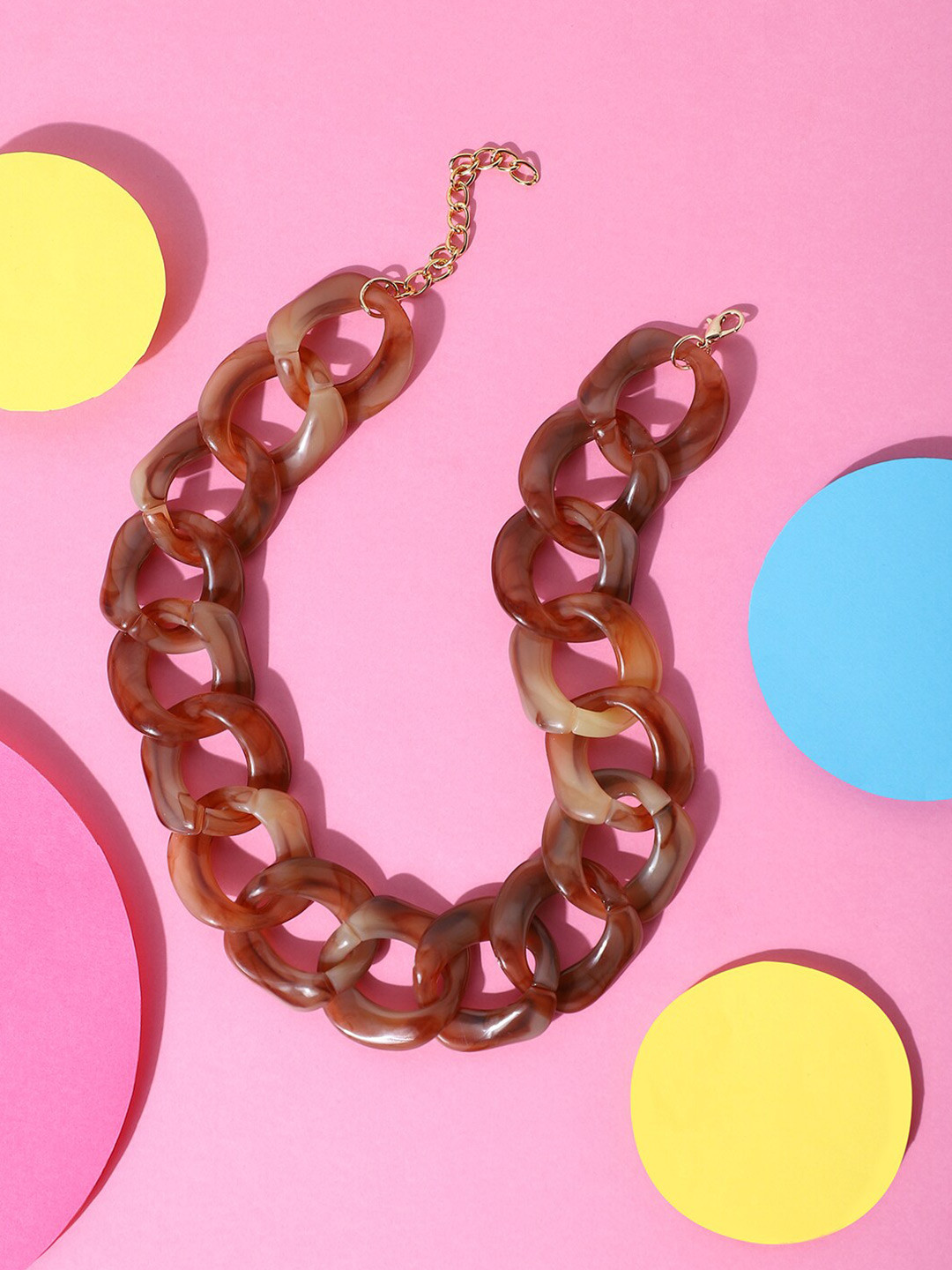 SOHI Gold Plated Cuban Style Link Necklace