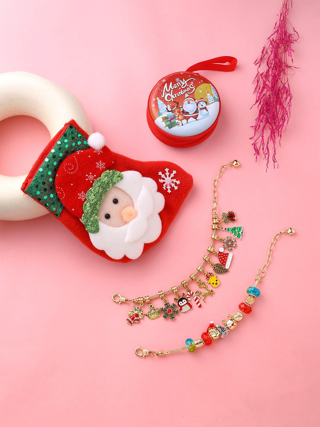 Melbees by Yellow Chimes Girls Set Of 4 Gold-Plated Charm Bracelets