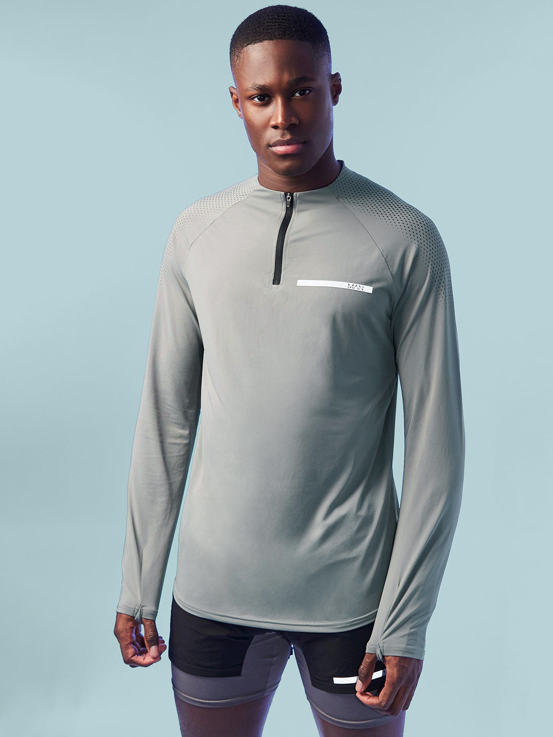 boohooMAN Active Performance High Neck T-shirt