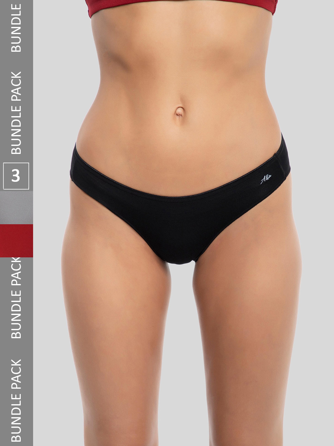 AshleyandAlvis Women Pack of 3 Anti-Bacterial Modal Bikini Briefs AA-BIK-EB-MG-SR