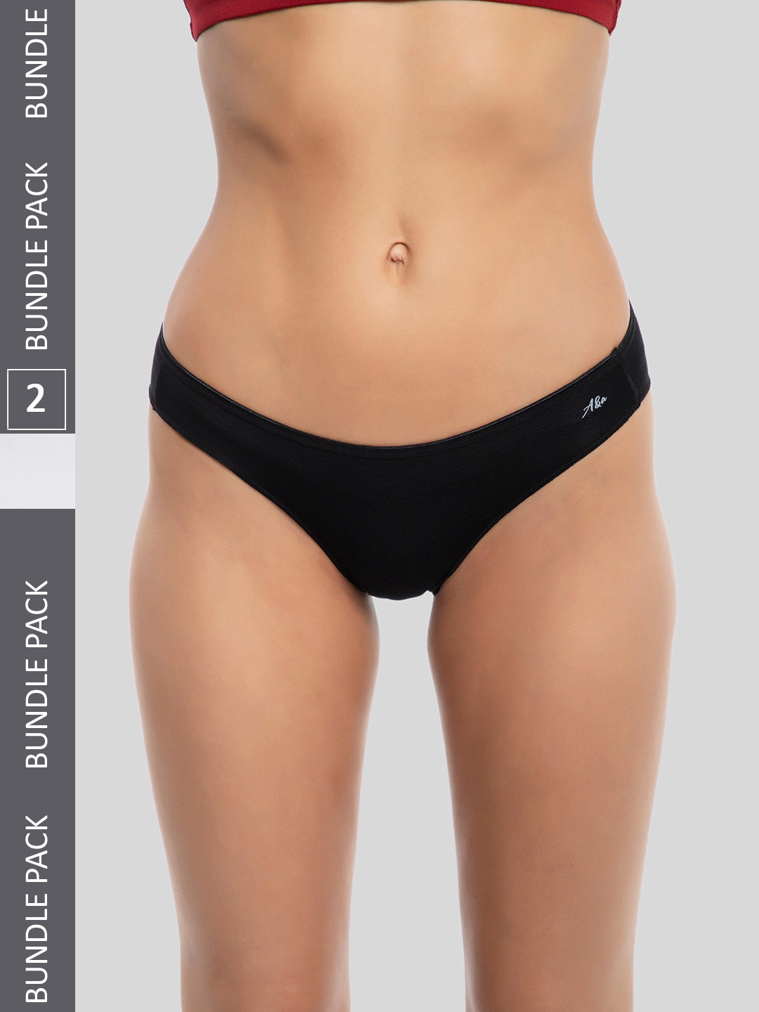 AshleyandAlvis Women Pack of 2 Anti-Bacterial Anti Odour Modal Bikini AA-BIK-EB-SW