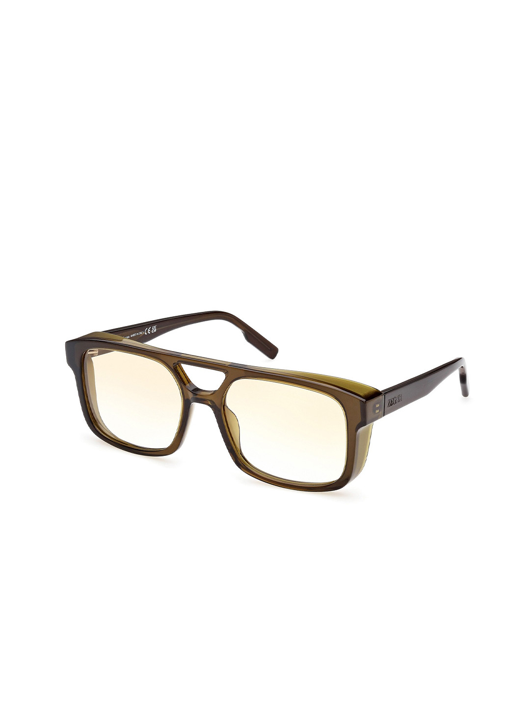 Ermenegildo Zegna Men Full Rim Aviator Sunglasses with UV Protected Lens- EZ0209 57 47F
