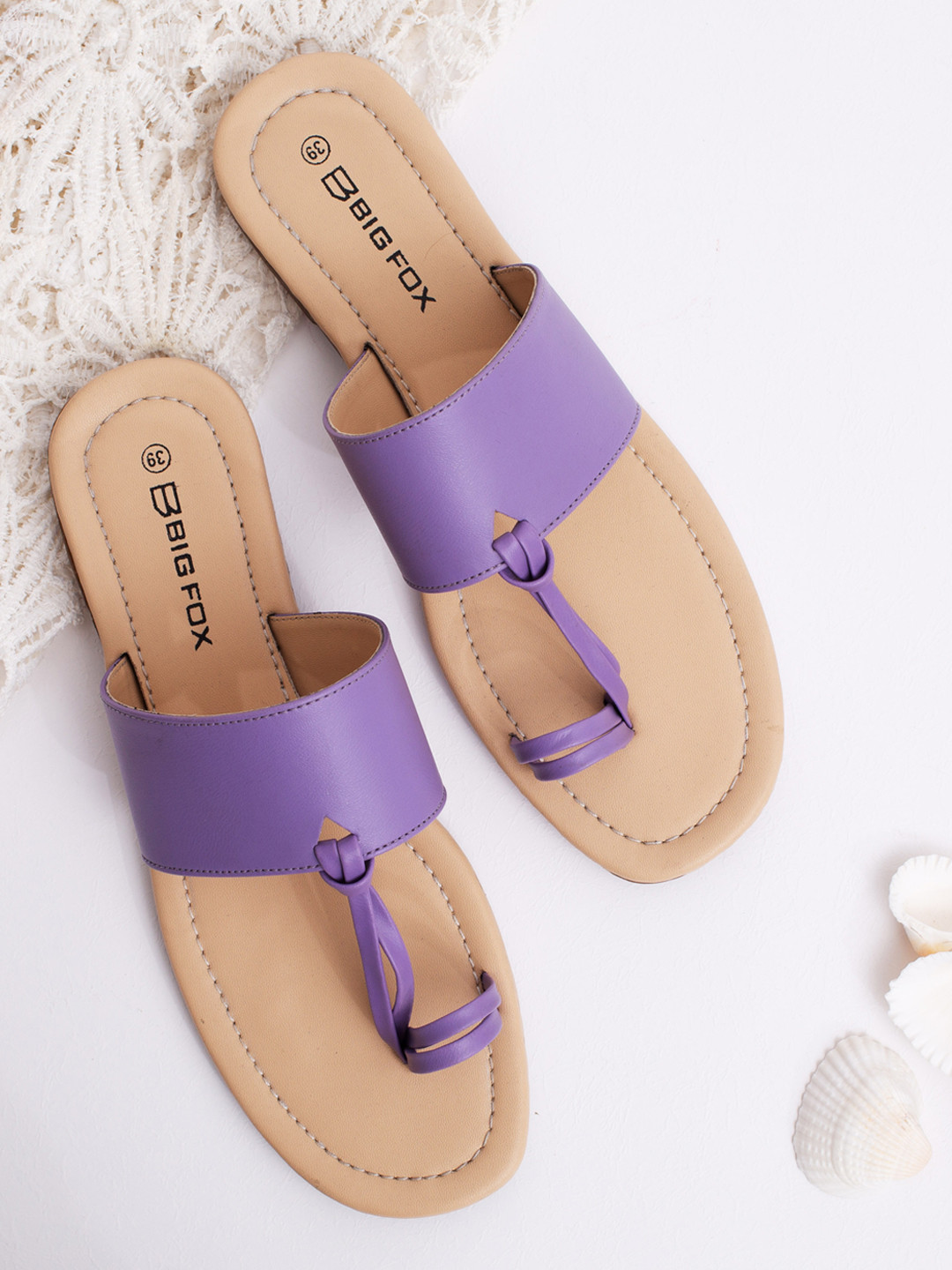 Big Fox Women Synthetic One Toe Flats