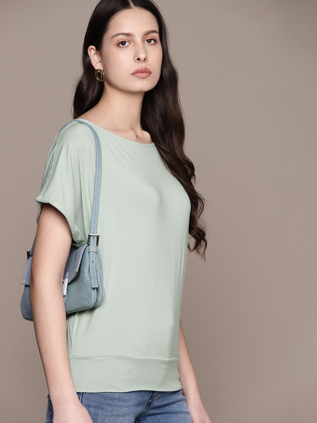 Macy's Alfani Solid Extended Sleeves Top