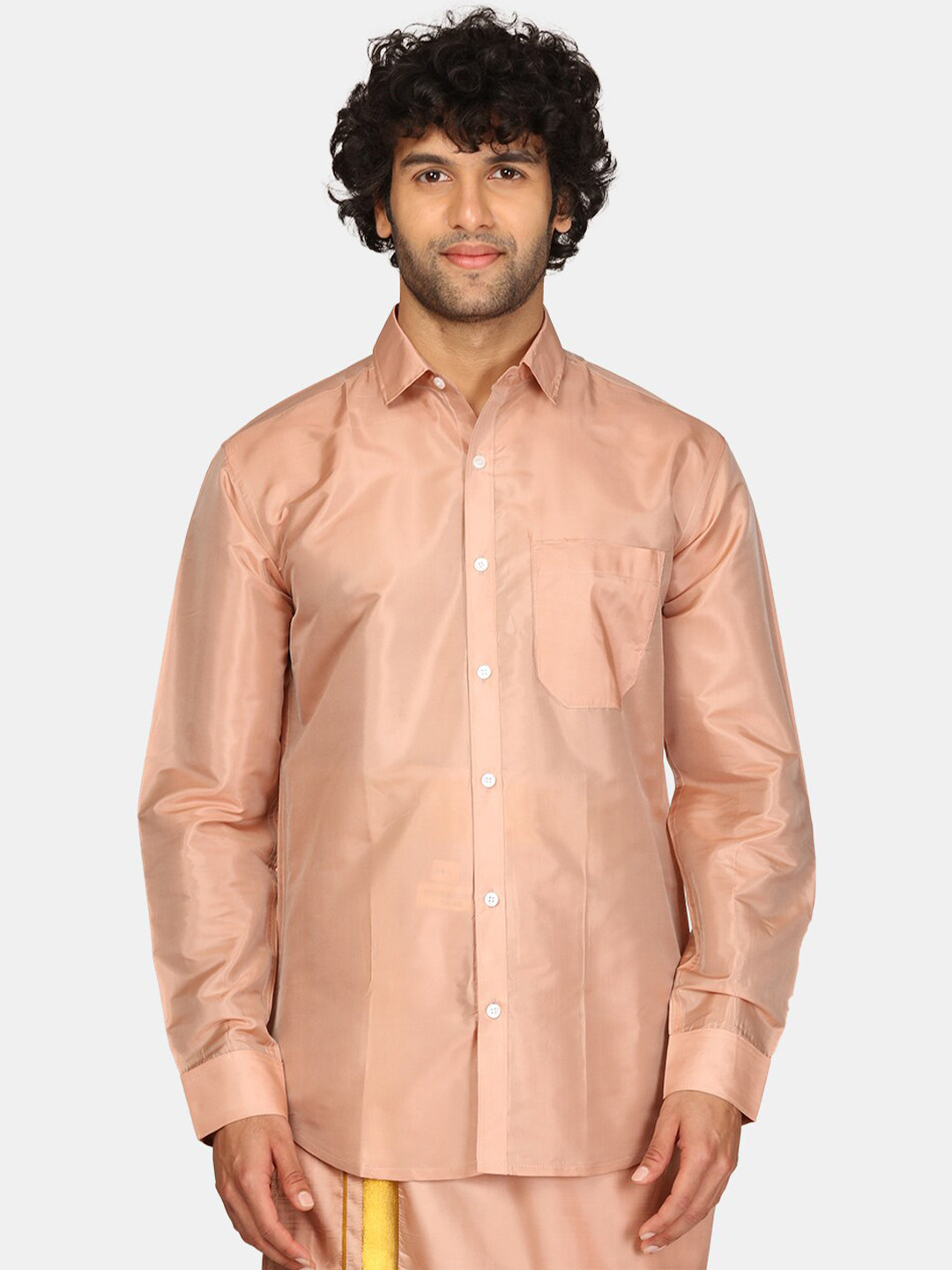 Sethukrishna Men Bronze-Toned Classic Party Shirt