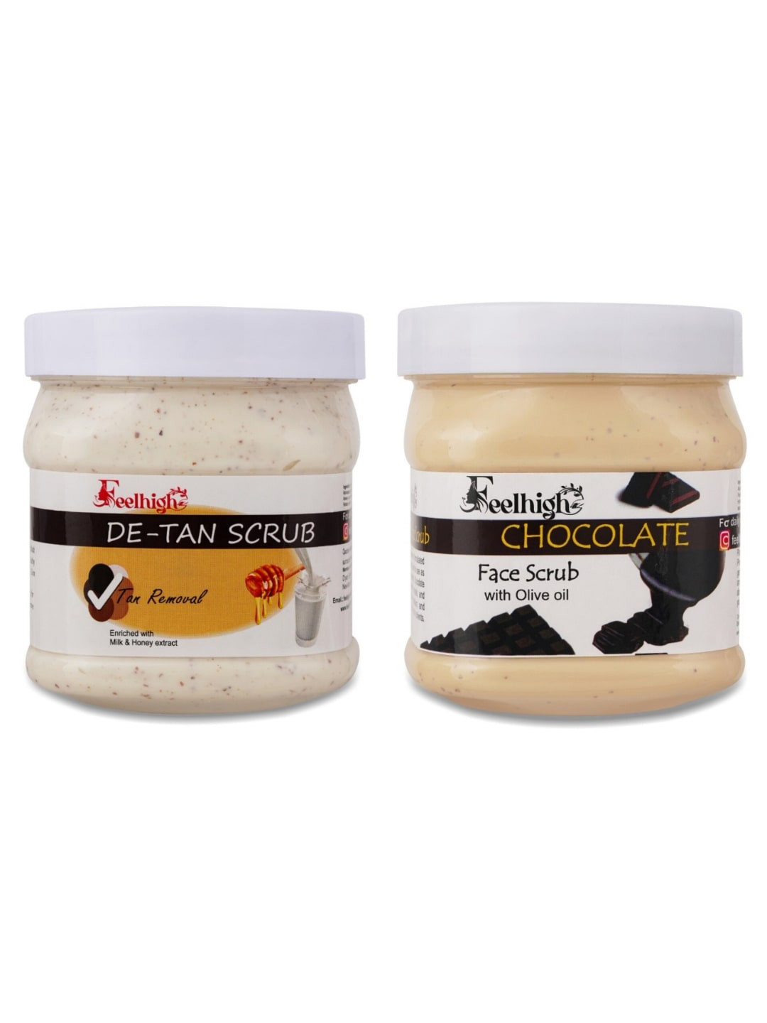 FEELHIGH Set De Tan & Chocolate Scrub for Face & Body - 500 ml Each