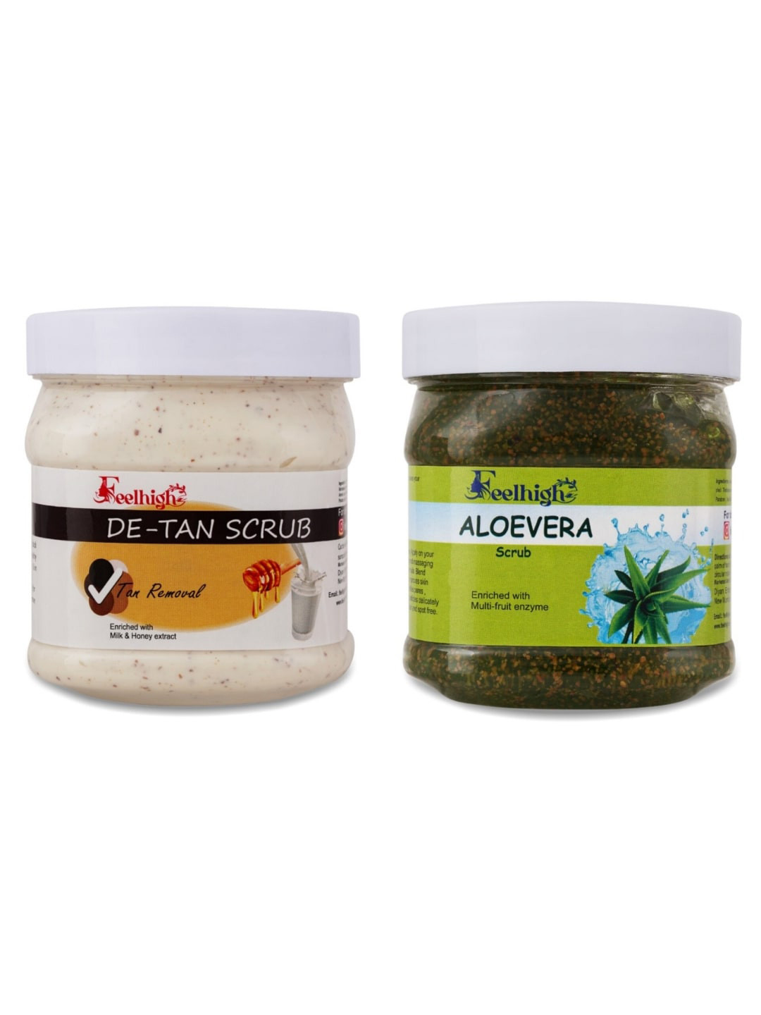 FEELHIGH Set of De Tan & Aloe Vera Scrub For Face & Body - 500 ml Each