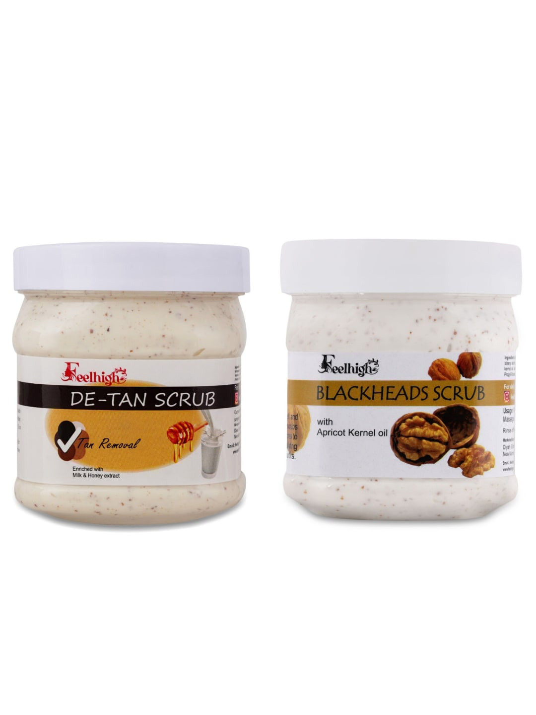 FEELHIGH Set of De Tan & Blackheads Scrub For Face & Body - 500 ml Each