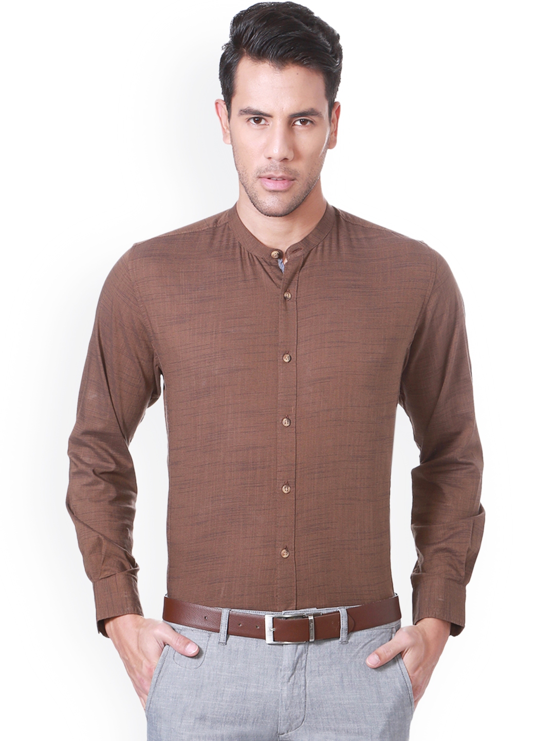 Mens Red Timber Washed Slim Fit Shirt Jacket Retro Smart Casual Genuine Leather