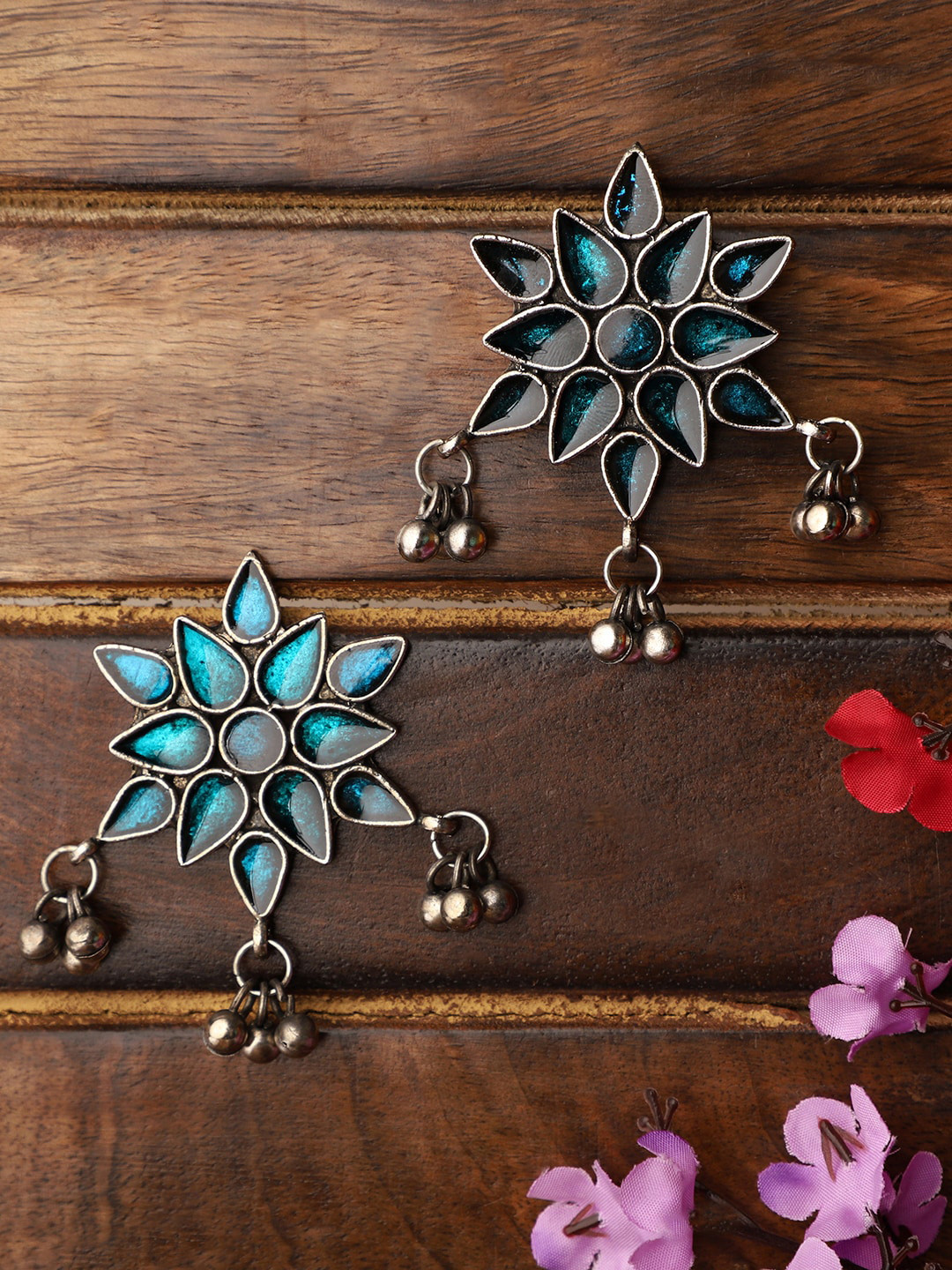 VENI German Silver Classic Drop Earrings