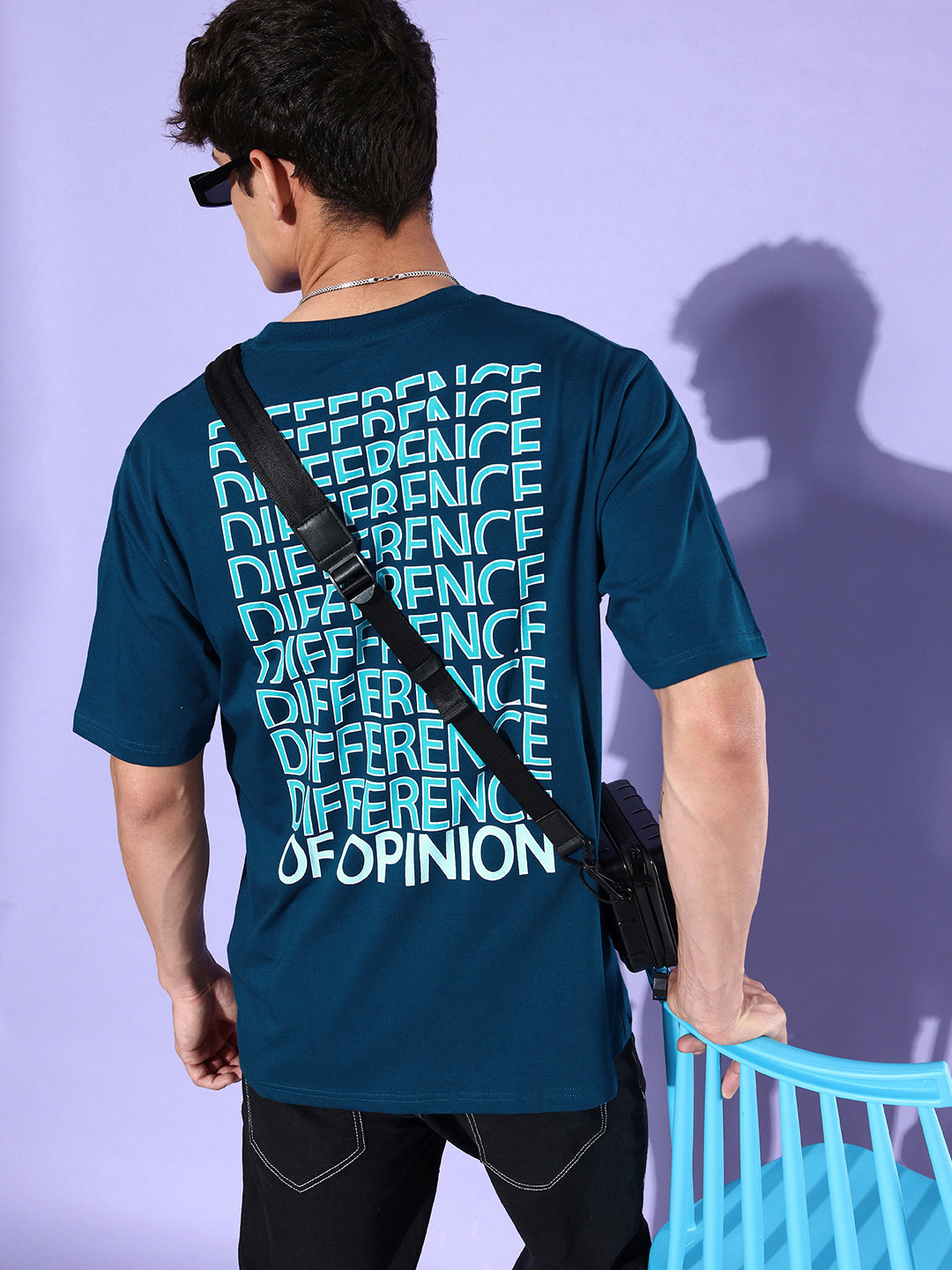 Difference of Opinion Typography Printed Oversized T-shirt