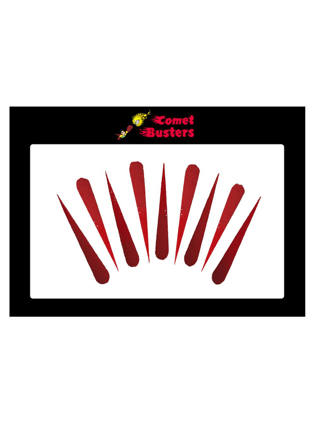 Comet Busters Red Handcrafted Beautiful Traditional Designer Bindis - 9 Pcs
