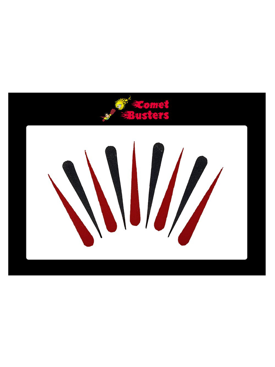 Comet Busters Black & Red Handcrafted Beautiful Traditional Designer Bindis - 9 Pcs