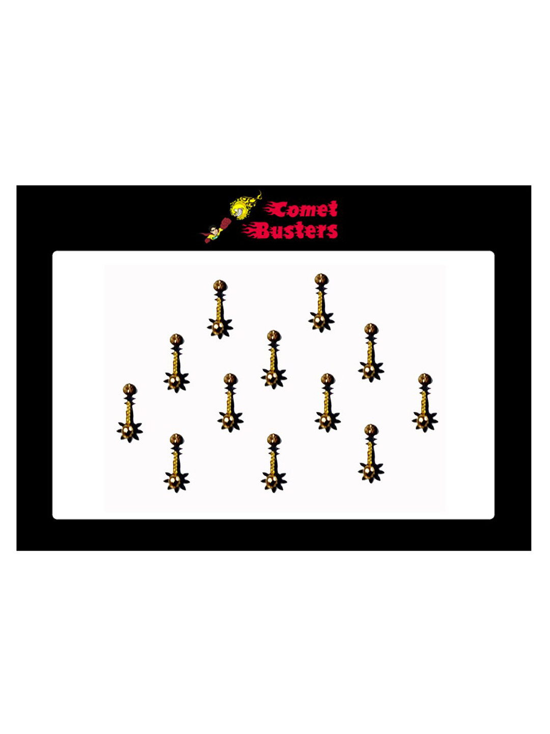 Comet Busters Black Embellished Handcrafted Beautiful Traditional Designer Bindis - 12 Pcs
