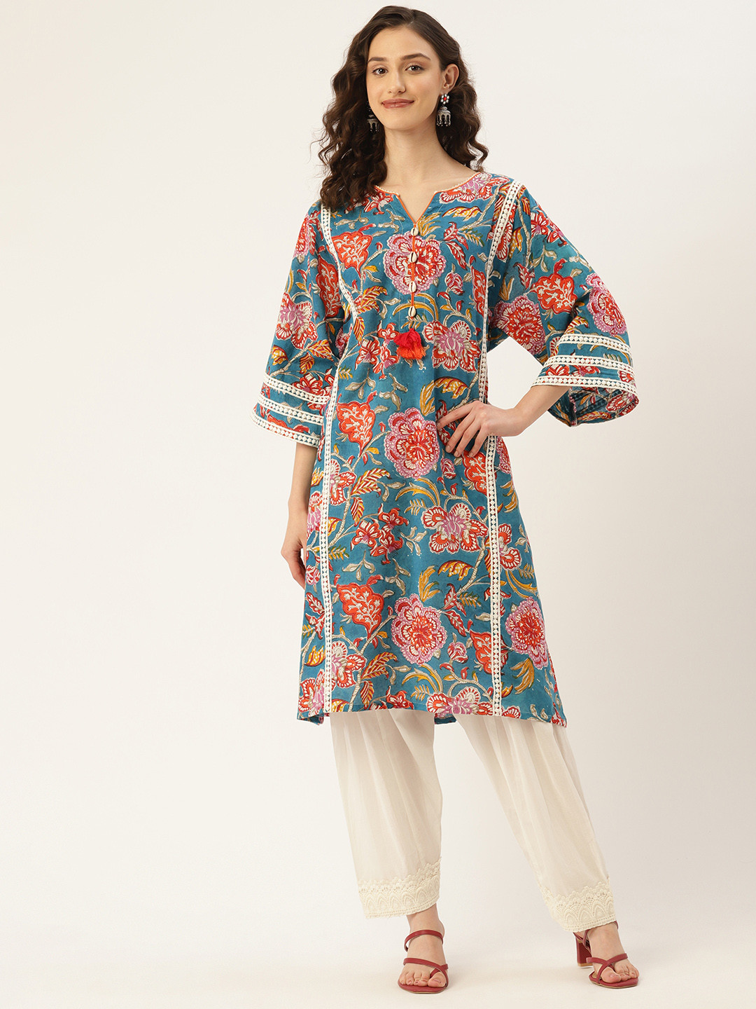 Jaipur Morni Floral Printed Regular Pure Cotton Kurta with Salwar