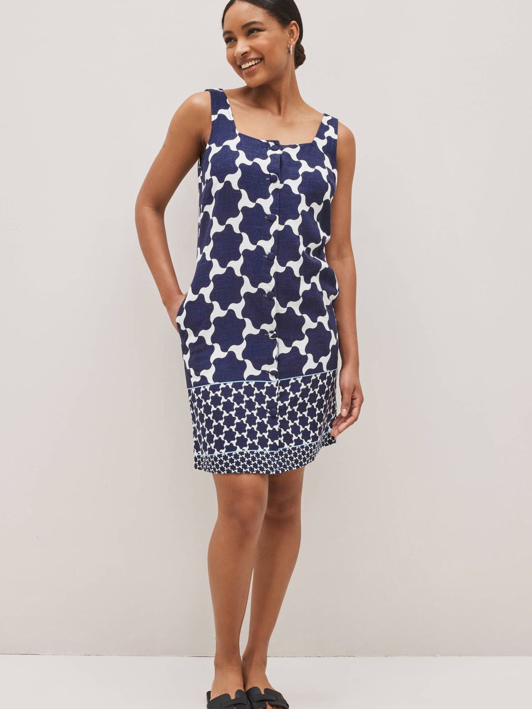 NEXT Printed Button Down Sheath Dress