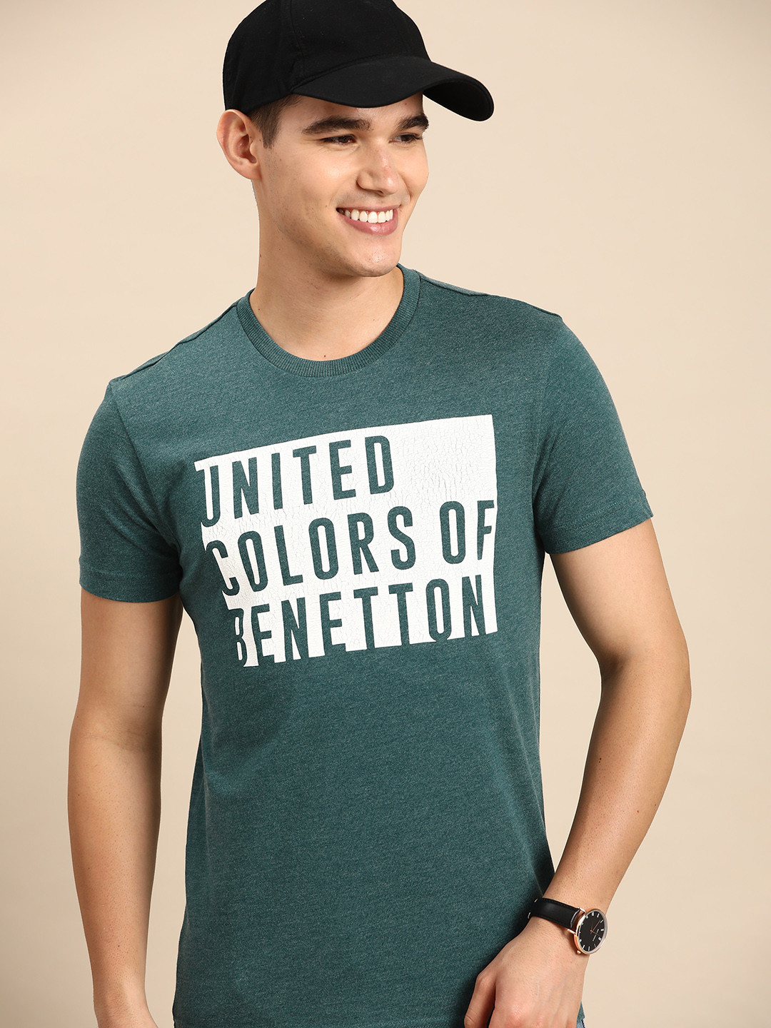 United Colors of Benetton Brand Logo Printed T-shirt