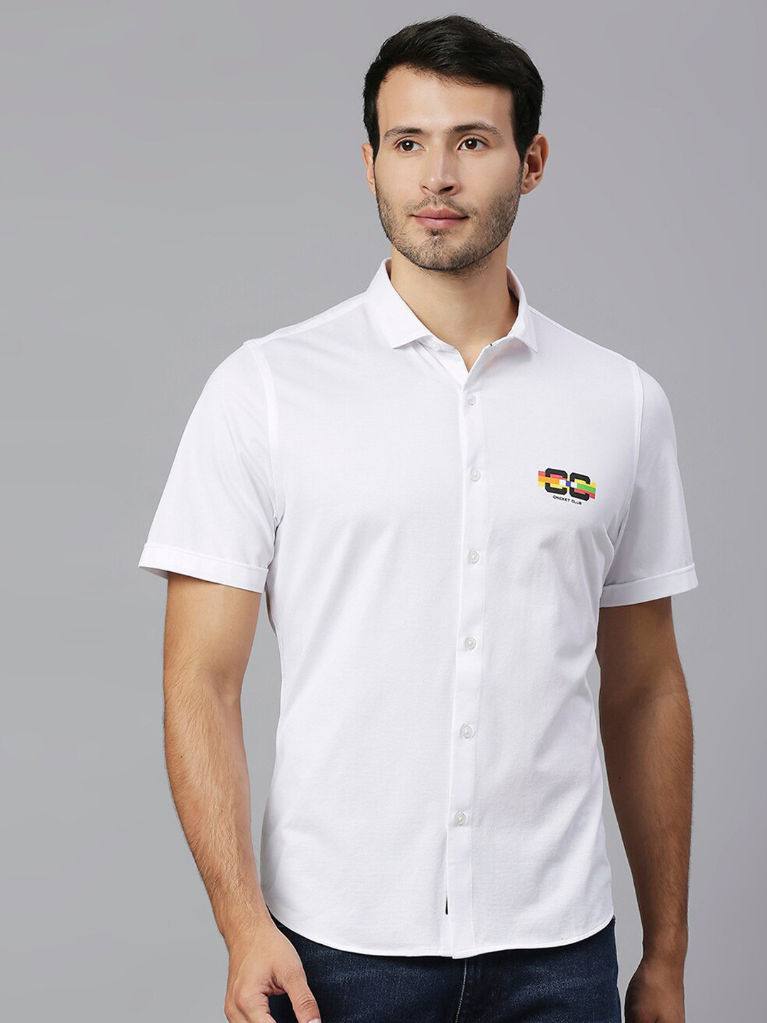 Thomas Scott Cricket Club Collection Classic Cutaway Collar 4 Way Stretch Casual Shirt