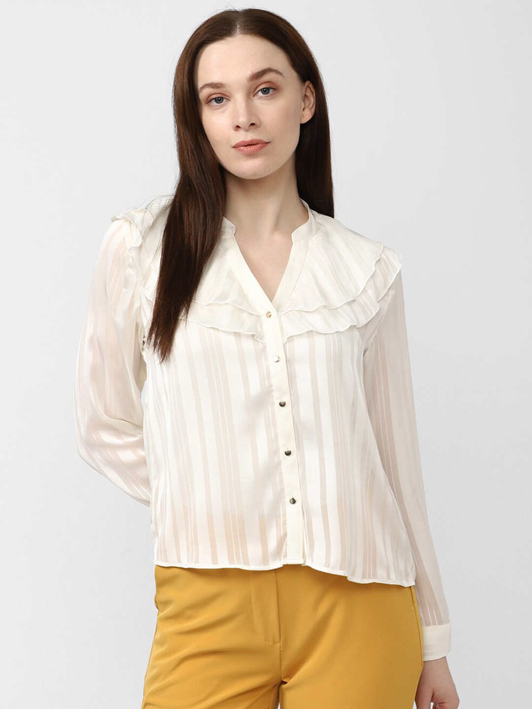 Van Heusen Woman Ruffle Neck Formal Shirt