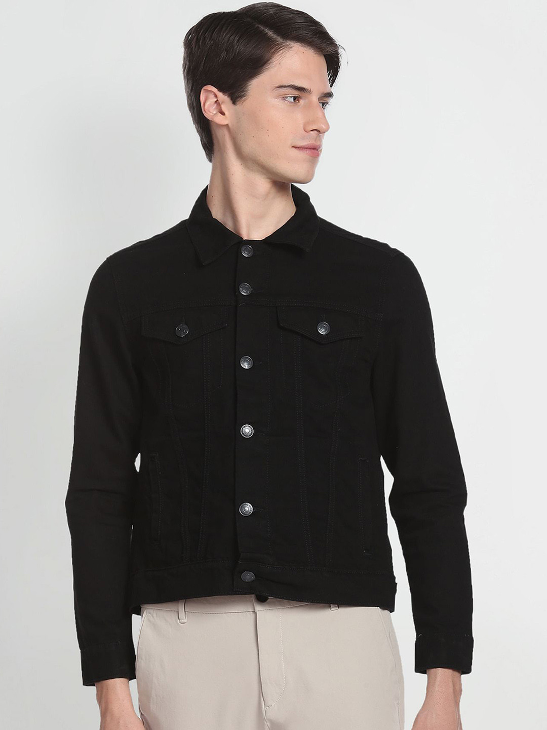 U.S. Polo Assn. Denim Co. Men Spread Collar Long Sleeves Denim Jacket