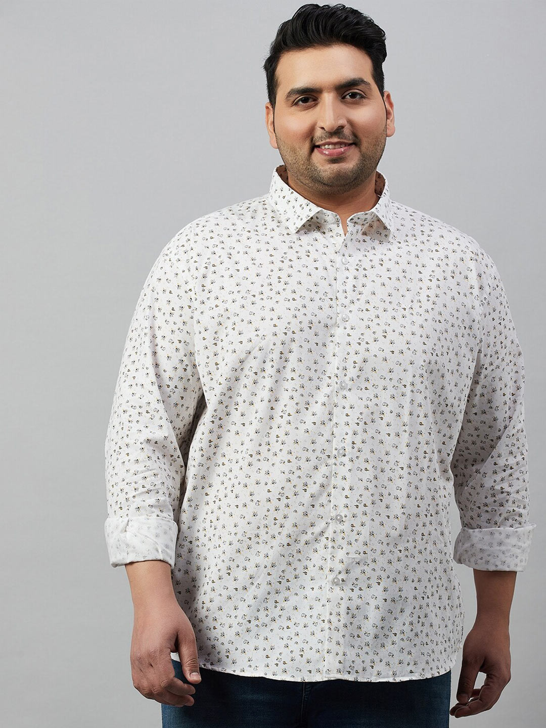 SHOWOFF Plus Men Micro Ditsy Printed Cotton Premium Shirt