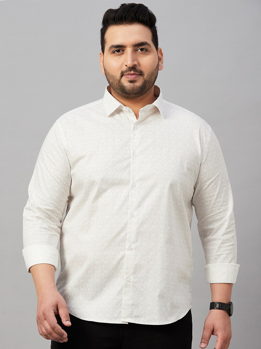 SHOWOFF Plus Size Premium Geometric Printed Casual Shirt