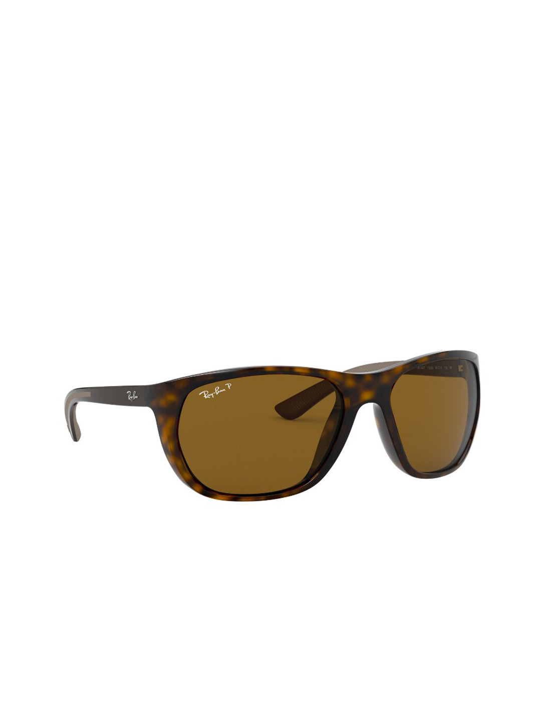 RAY-BAN Men Polarized Brown Lens Square Sunglasses - 0RB4307710/8361
