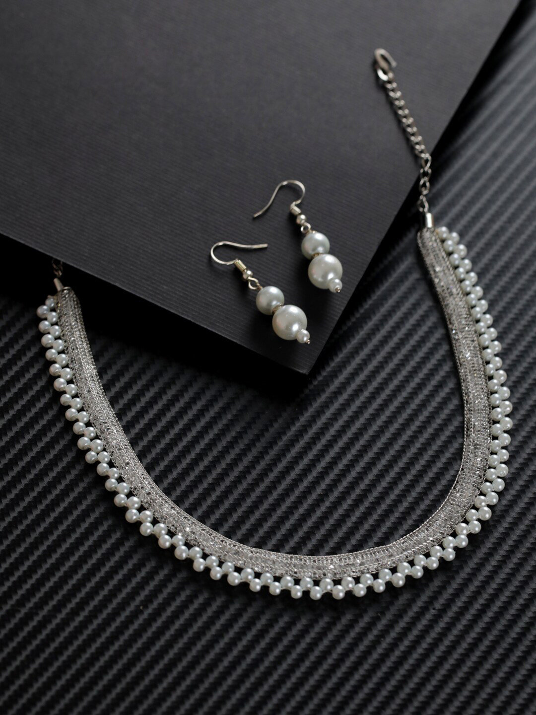 Jazz and Sizzle Silver-Plated Pearls Jewellery Set