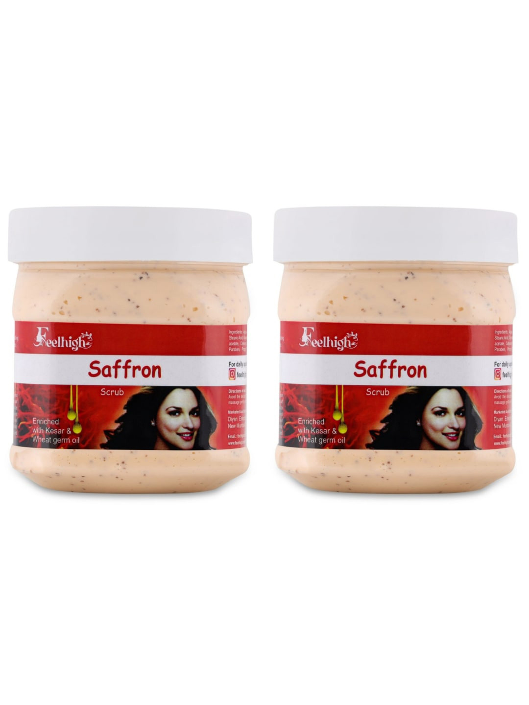 FEELHIGH Set of 2 Saffron Scrub with Wheat Germ Oil - 500 ml each