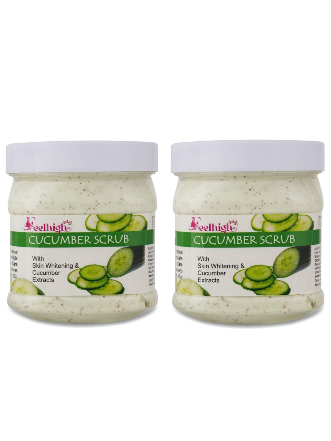 FEELHIGH Set Of 2 Cucumber Scrub with Cucumber Extract for Face & Body - 500 ml Each