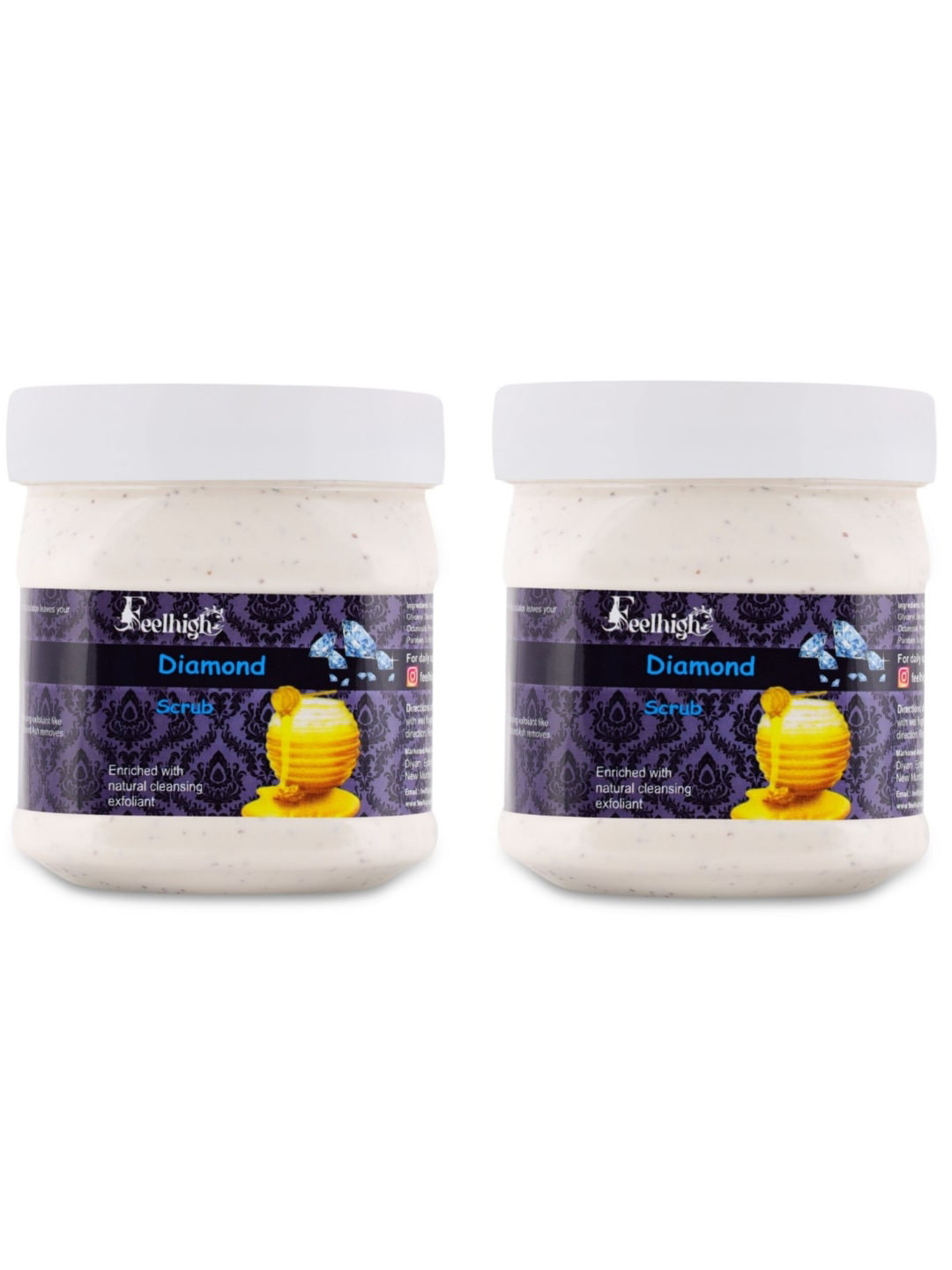FEELHIGH Set of 2 Diamond Scrub with Natural Cleansing Exfoliant - 500 ml Each