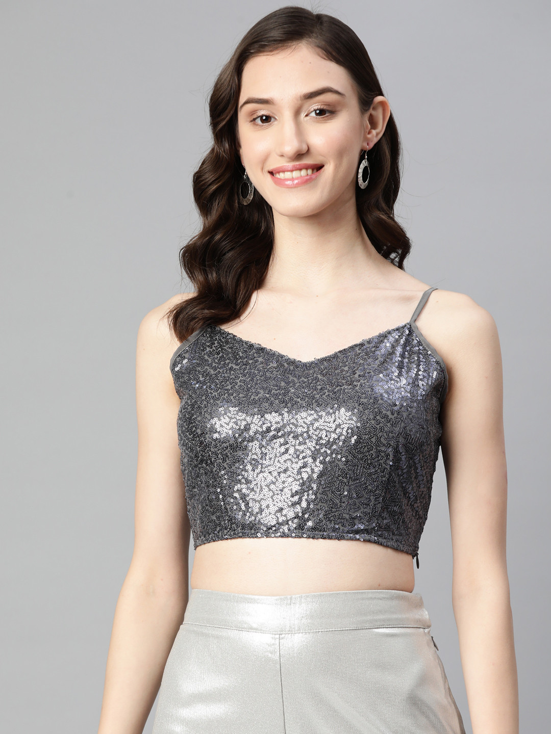 Purple State Sequinned Embellished Saree Blouse