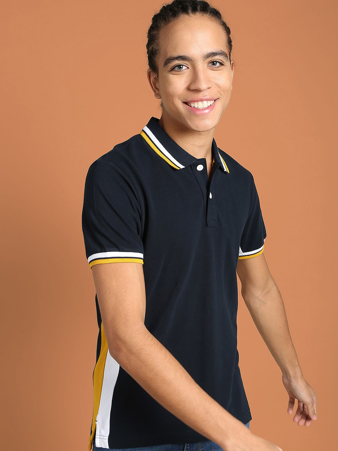 Flying Machine Cut And Sew Slim Fit Polo Shirt