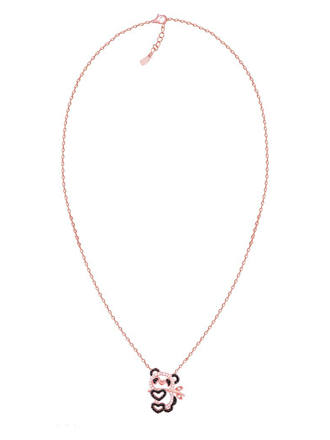 GIVA 9.25 Sterling Silver Rose Gold-Plated Panda Heart Me Necklace