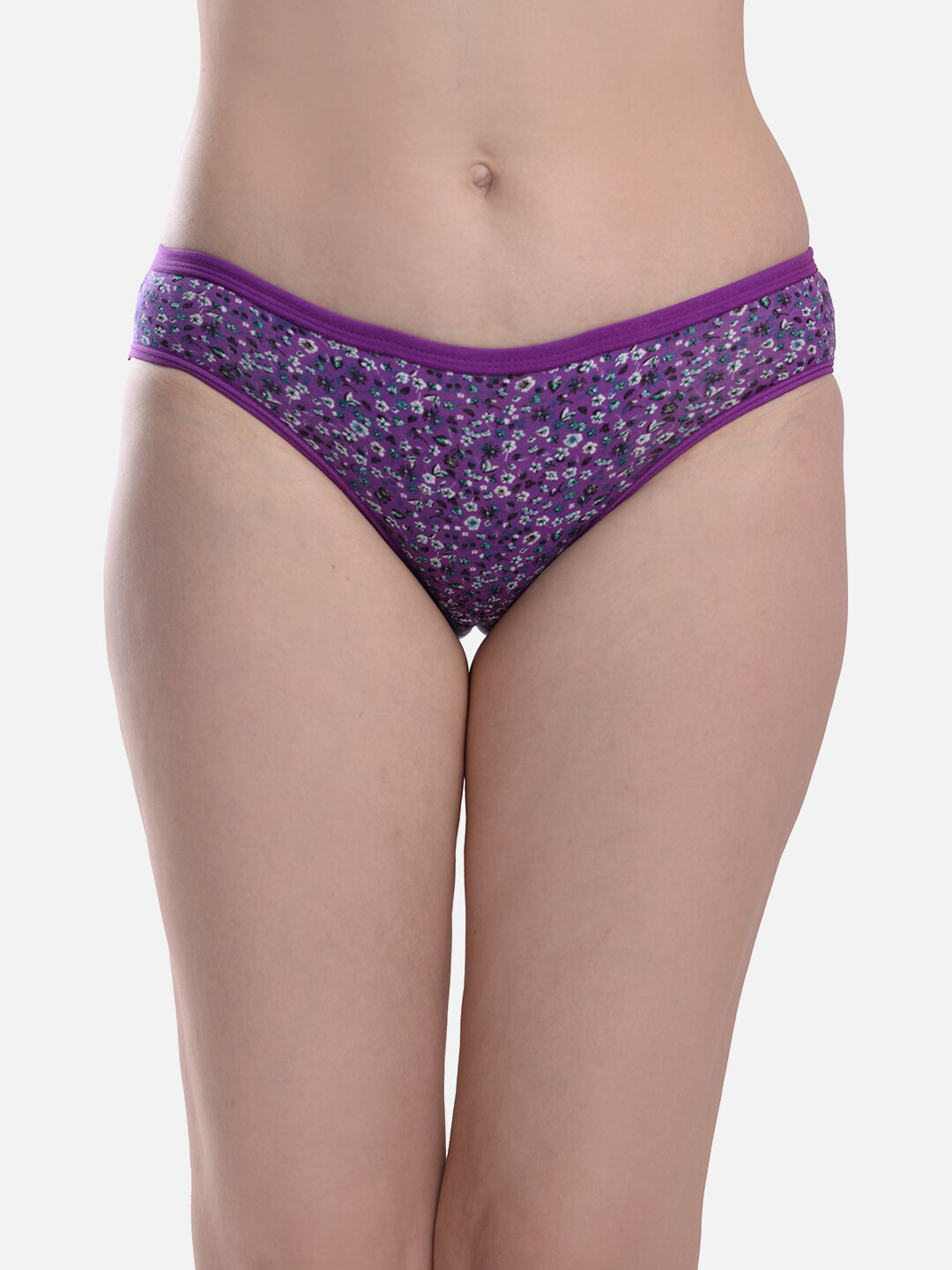 StyFun Women Floral Printed Hipster Briefs LS_Flower_Panty_Purple