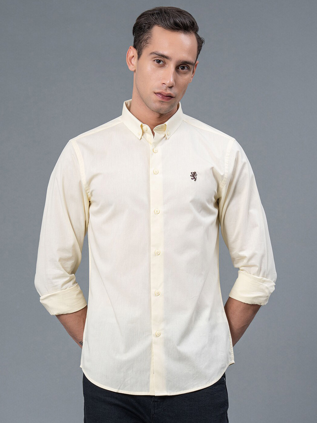 Red Tape Button Down Collar Cotton Casual Shirt