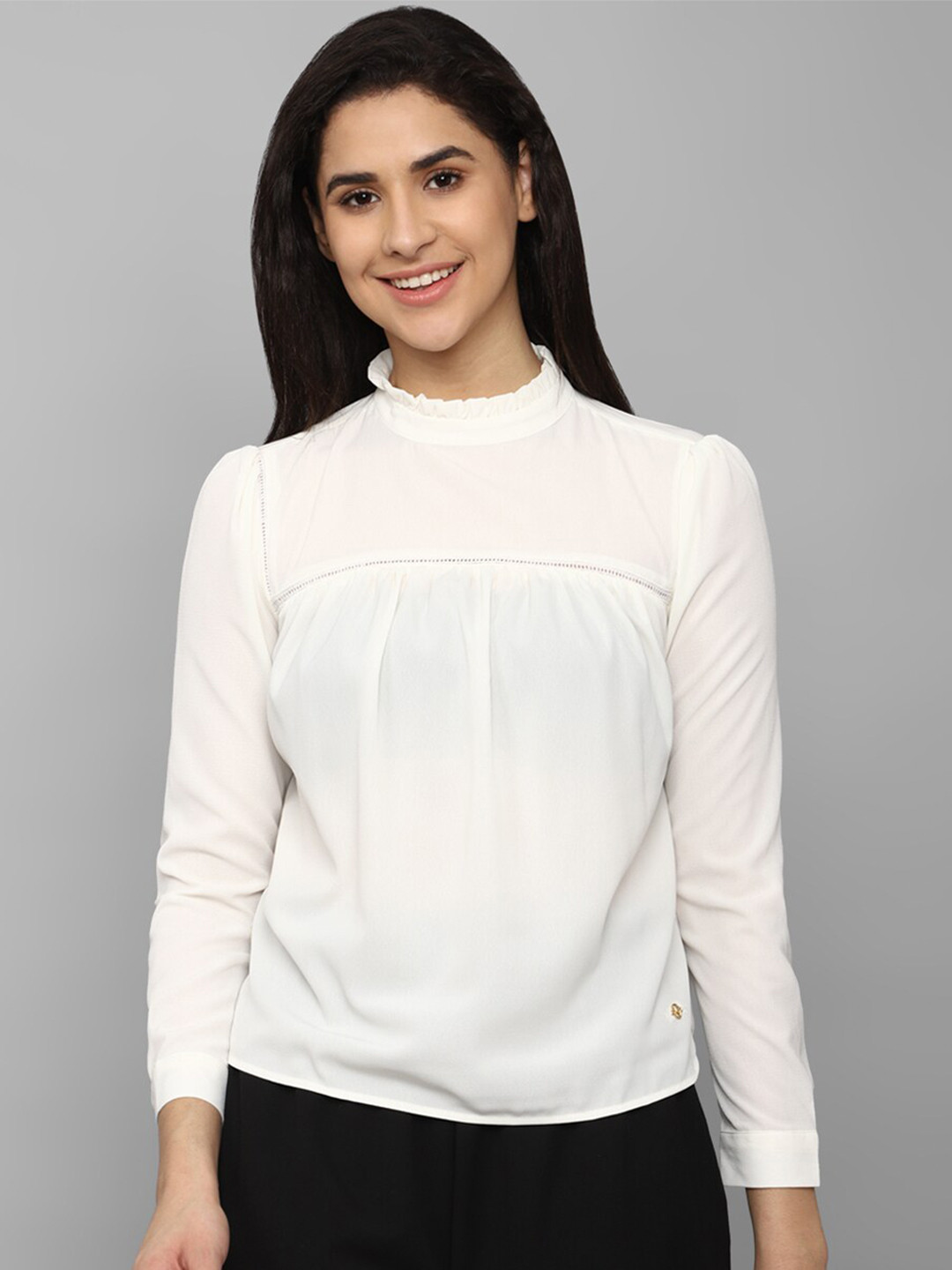 Allen Solly Woman Semi-Sheer High Neck Regular Top