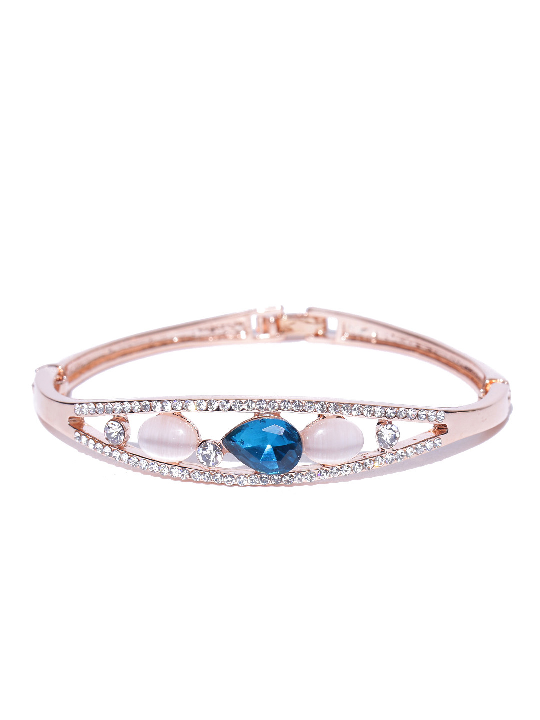 Jewels Galaxy Blue 18K Rose Gold-Plated Handcrafted Bangle-Style Bracelet