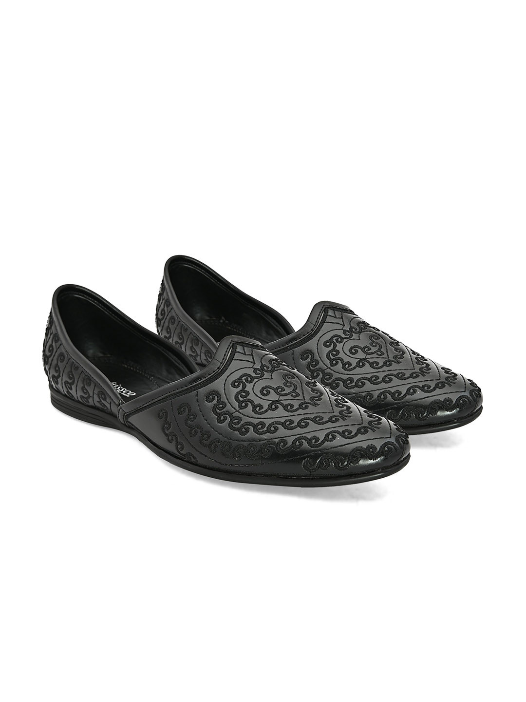 House of Pataudi Men Woven-Design Lightweight Comfort Insole Mojaris