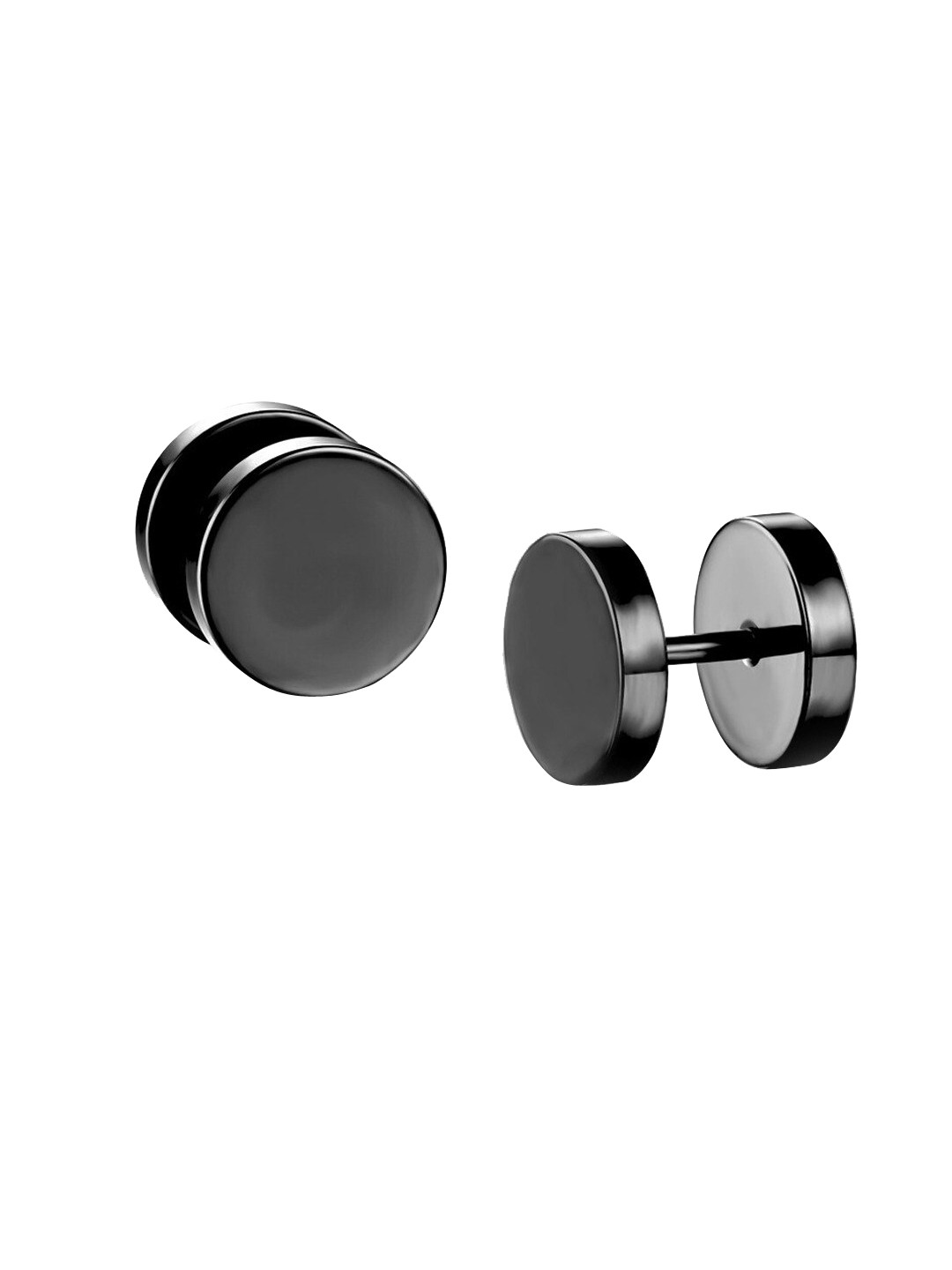OOMPH Men DumbBell Stainless Steel Studs Earrings