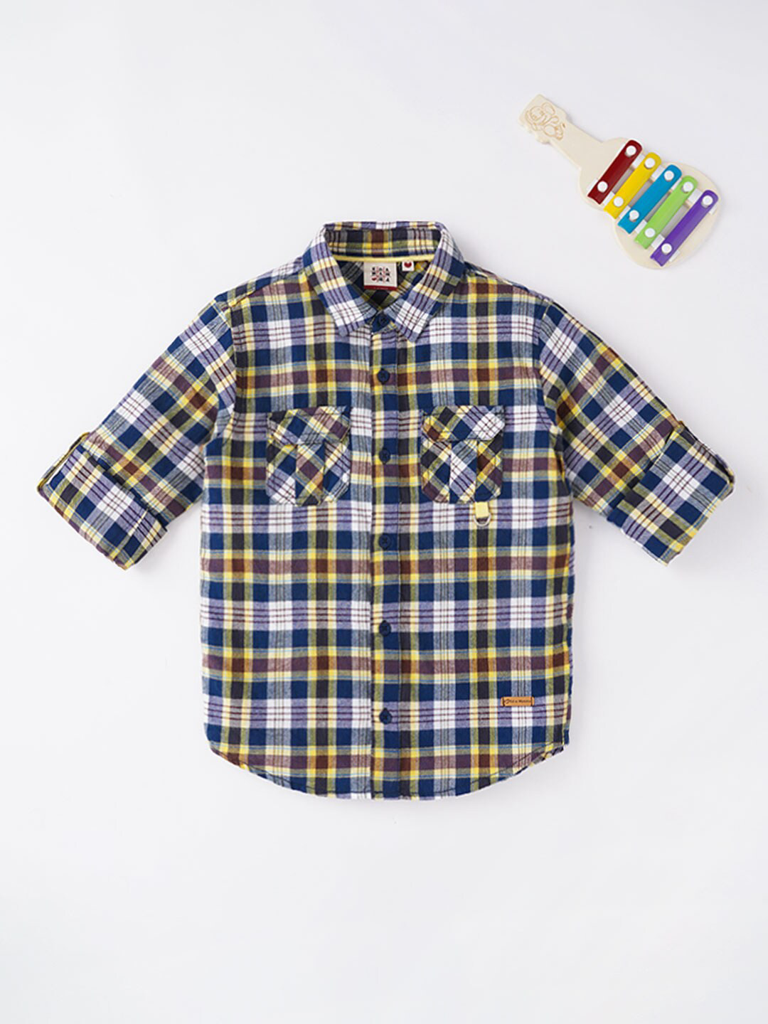 Ed-a-Mamma Boys Tartan Checks Checked Cotton Casual Shirt