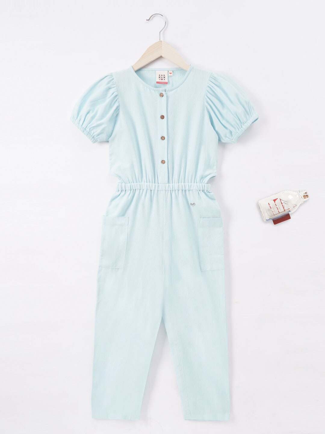 Ed-a-Mamma Girls Cotton Basic Jumpsuit
