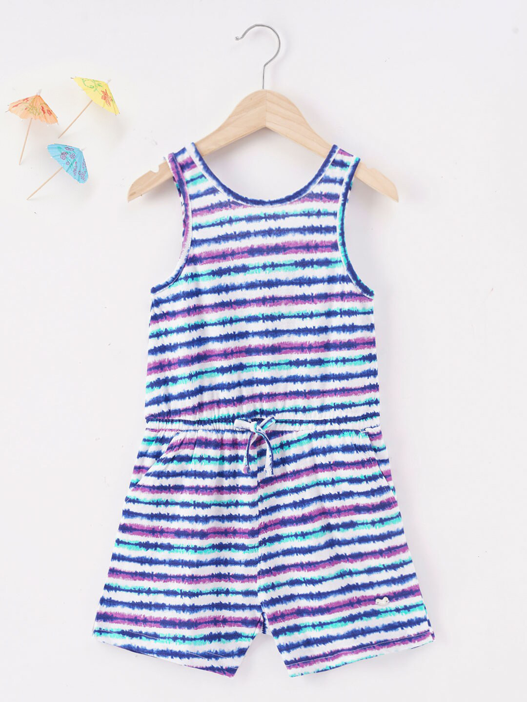 Ed-a-Mamma Girls Tie & Dye Cotton Jumpsuit