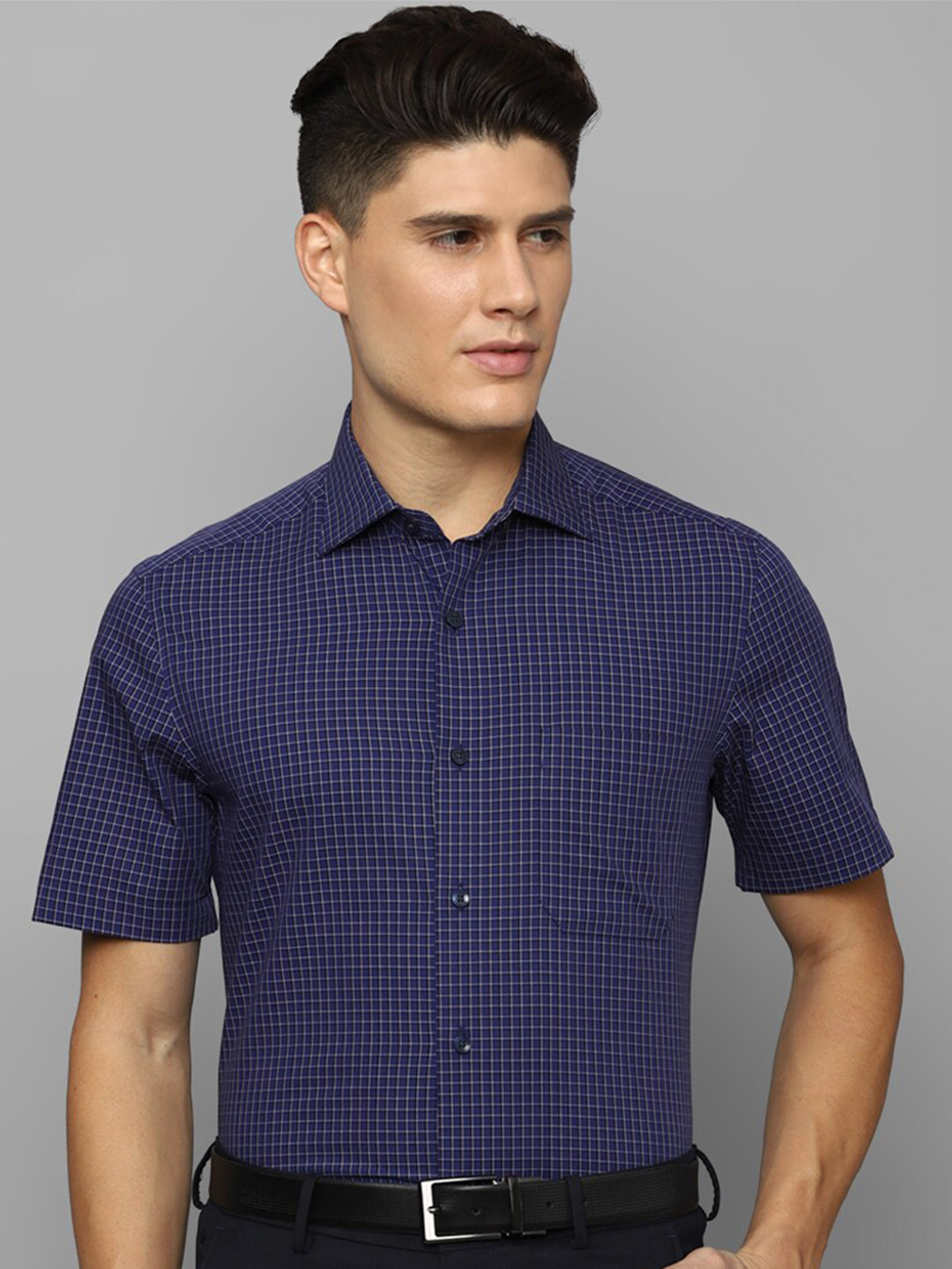 Louis Philippe Checked Formal Pure Cotton Shirt