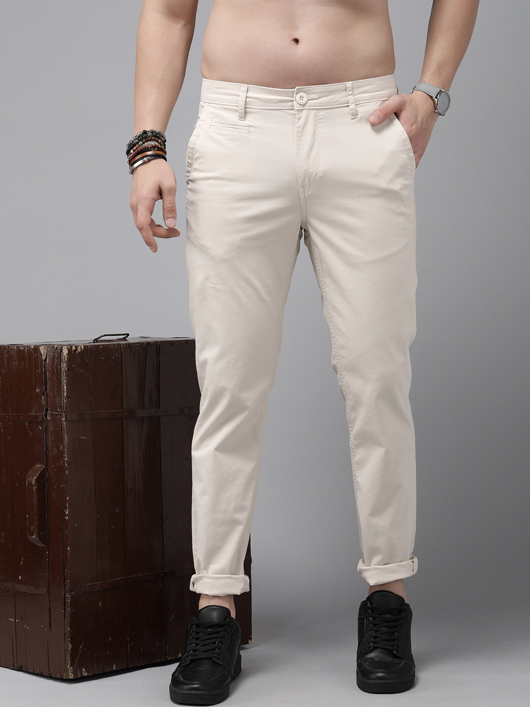 Roadster Men Tapered Fit Trousers